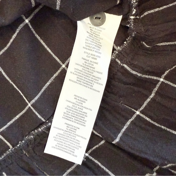 Current/Elliott Women's The Workwear Peplum Black Checkered Top Size 1 - Picture 7 of 13